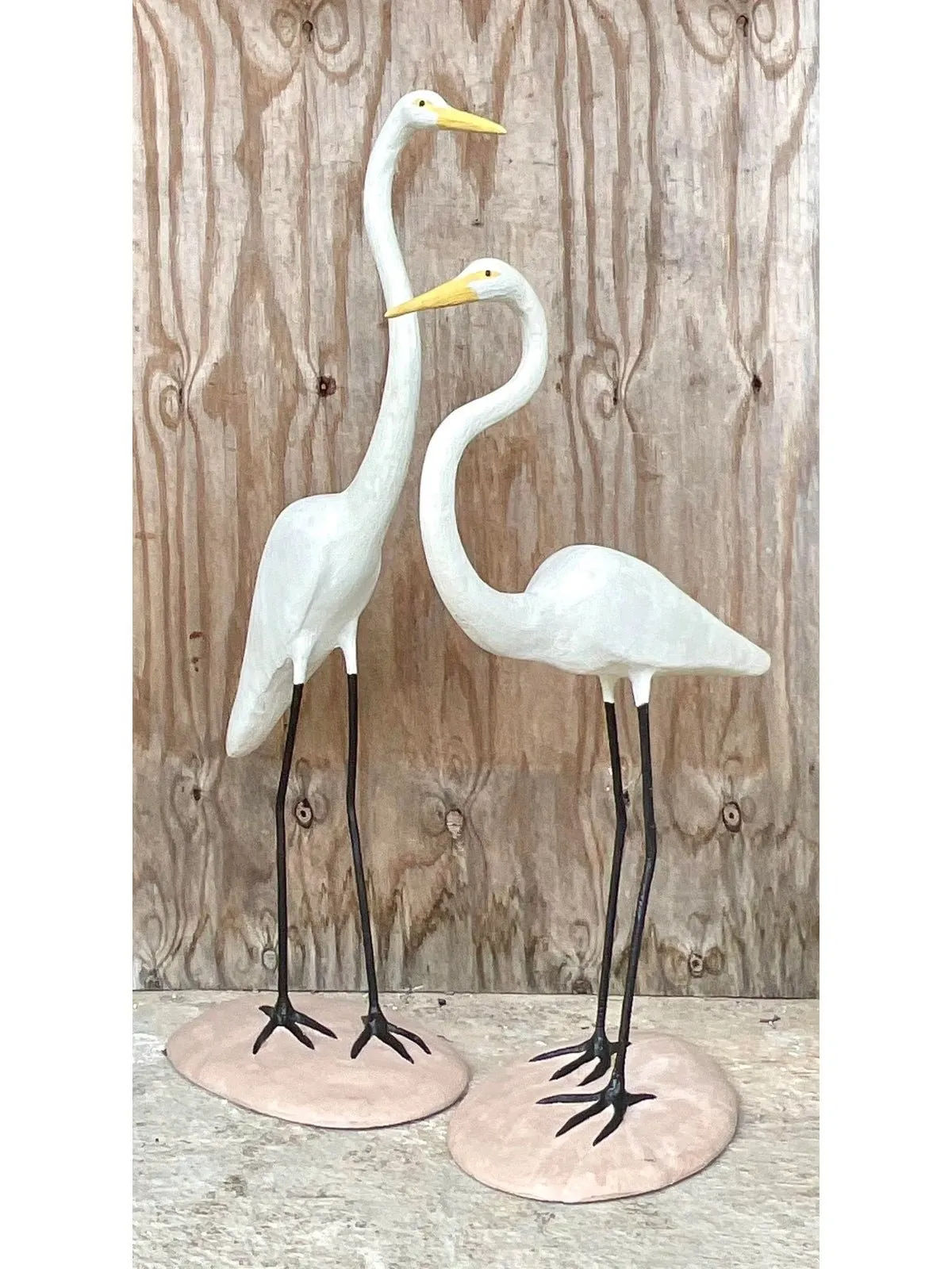 Vintage Boho Concrete Cranes - a Pair — additional photo 3