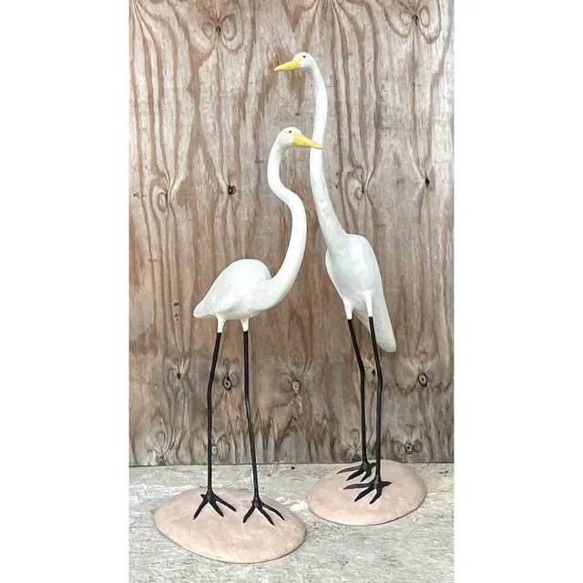 Vintage Boho Concrete Cranes - a Pair — additional photo 8