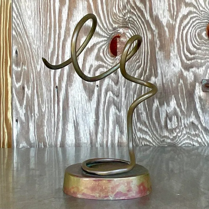 Vintage Boho Abstract Metal Sculpture — additional photo 1