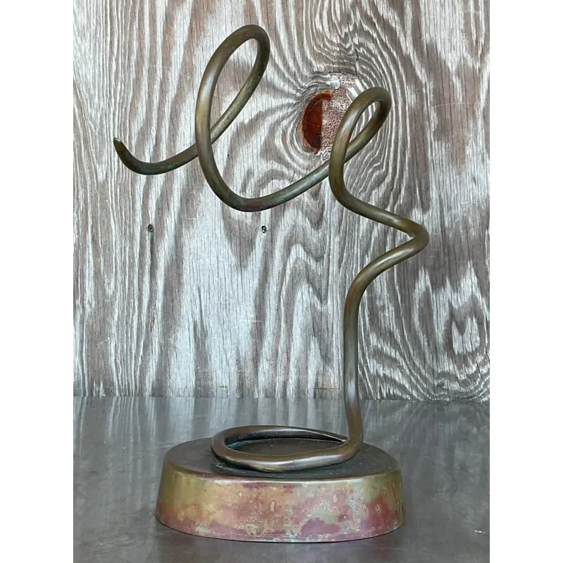 Vintage Boho Abstract Metal Sculpture — additional photo 2