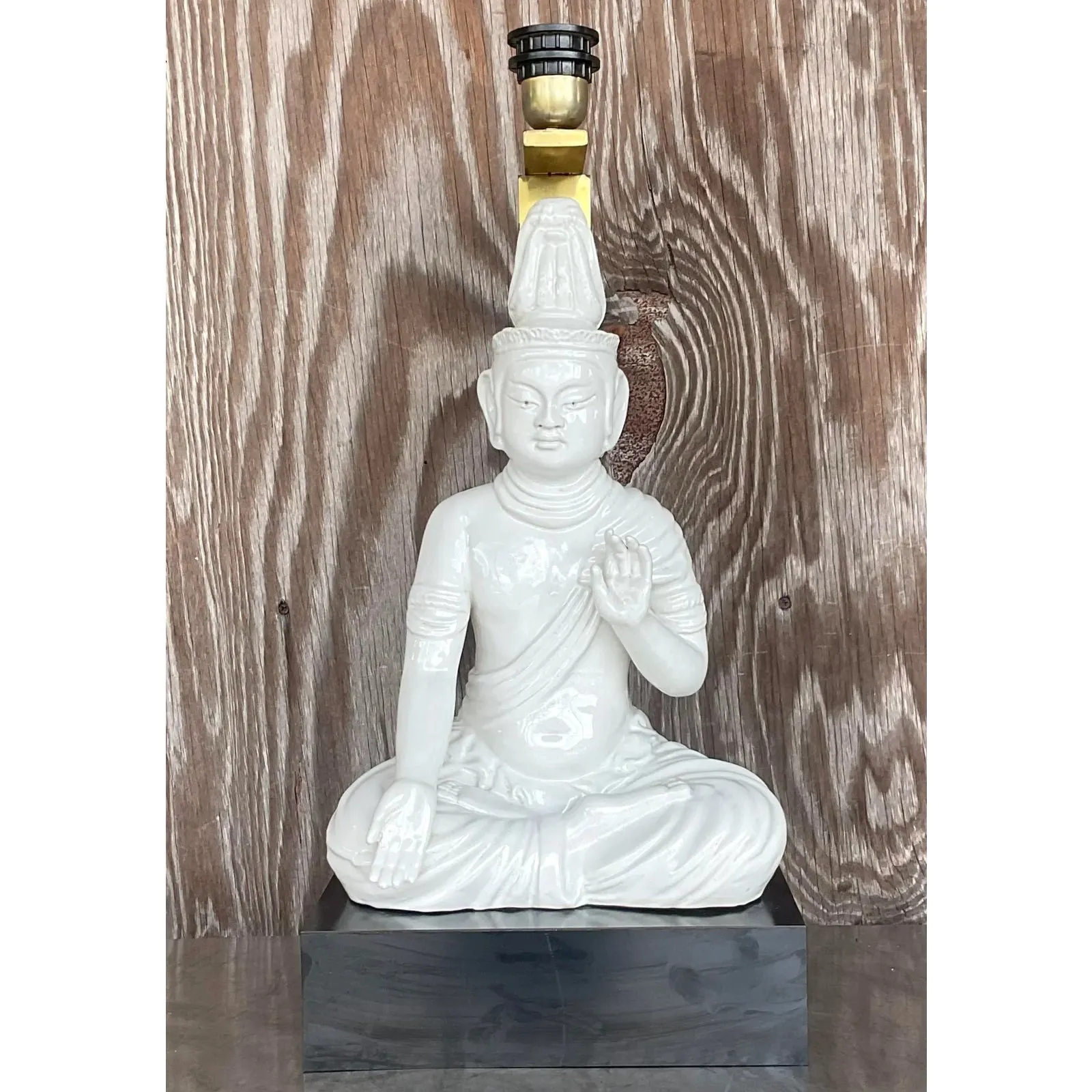 Vintage Asian Glazed Ceramic Table Lamp — additional photo 6