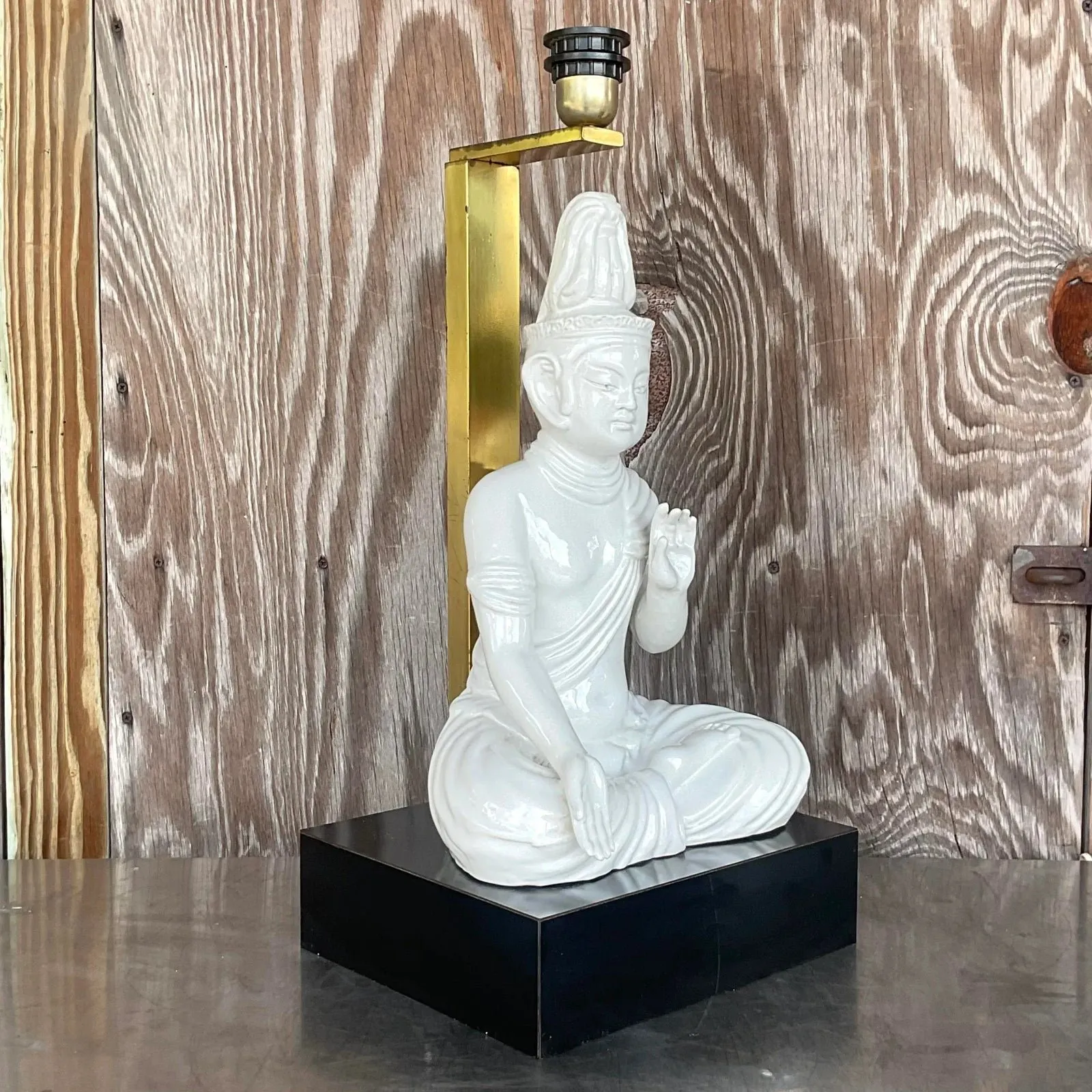 Vintage Asian Glazed Ceramic Table Lamp — additional photo 1