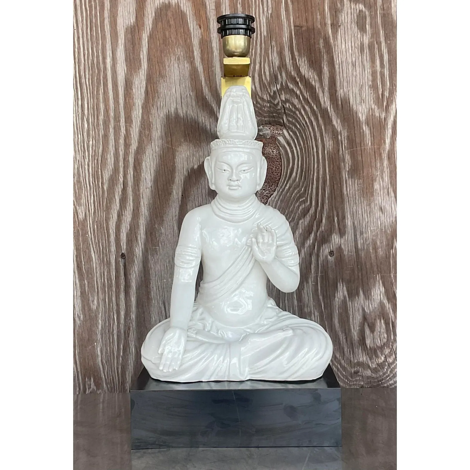 Vintage Asian Glazed Ceramic Table Lamp — additional photo 7