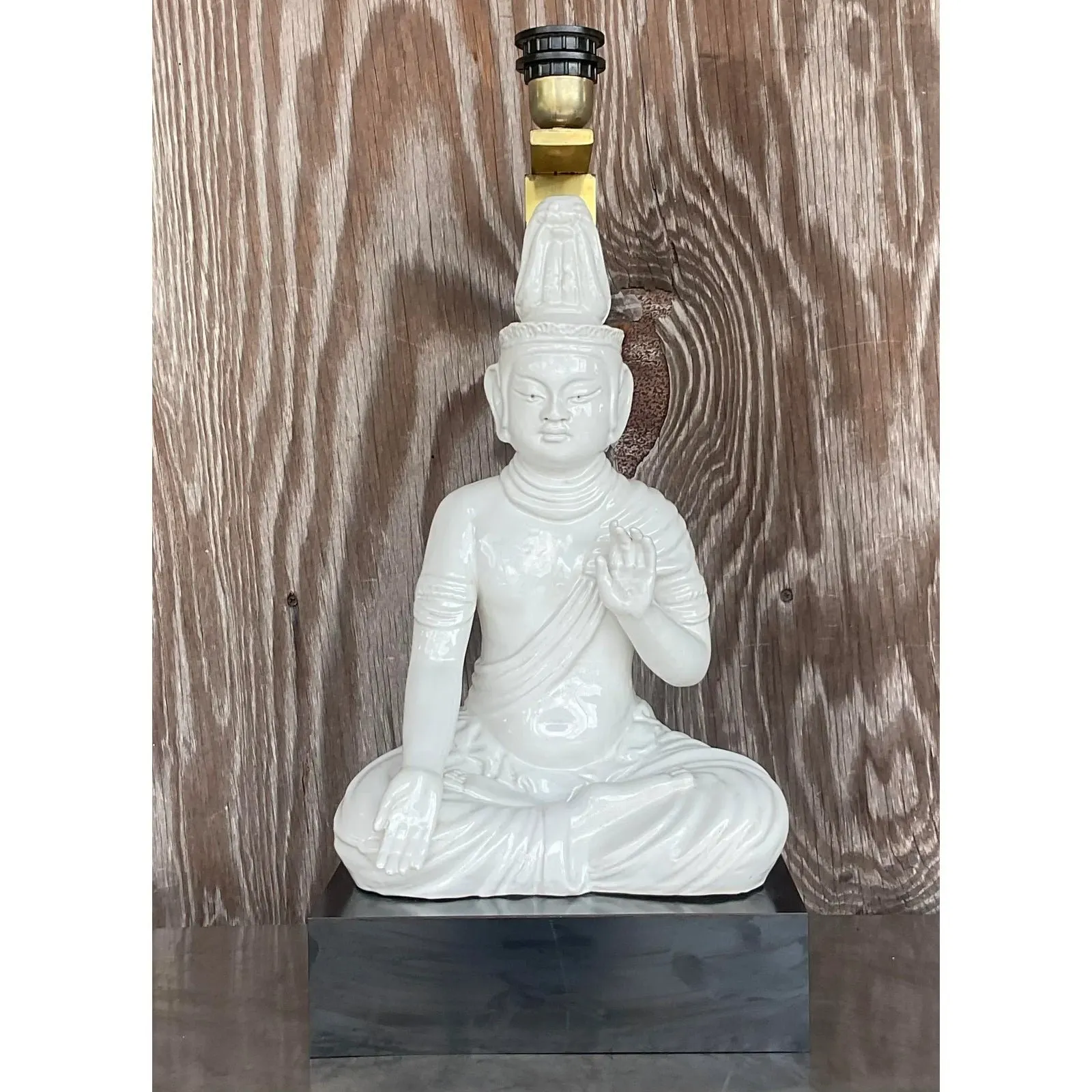 Vintage Asian Glazed Ceramic Table Lamp — additional photo 8