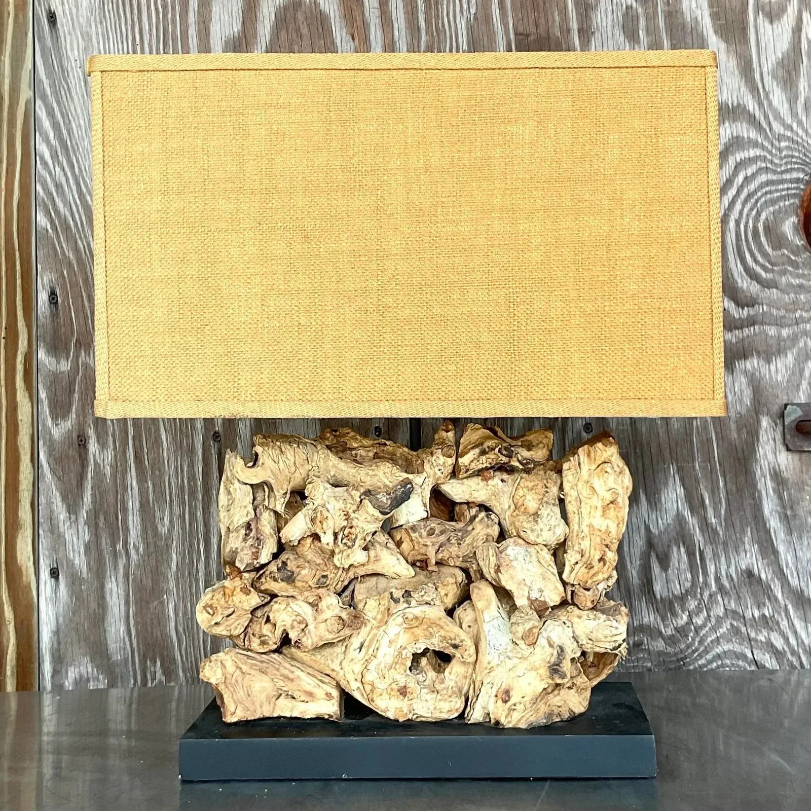 Vintage Boho Wood Knot Table Lamp — additional photo 5