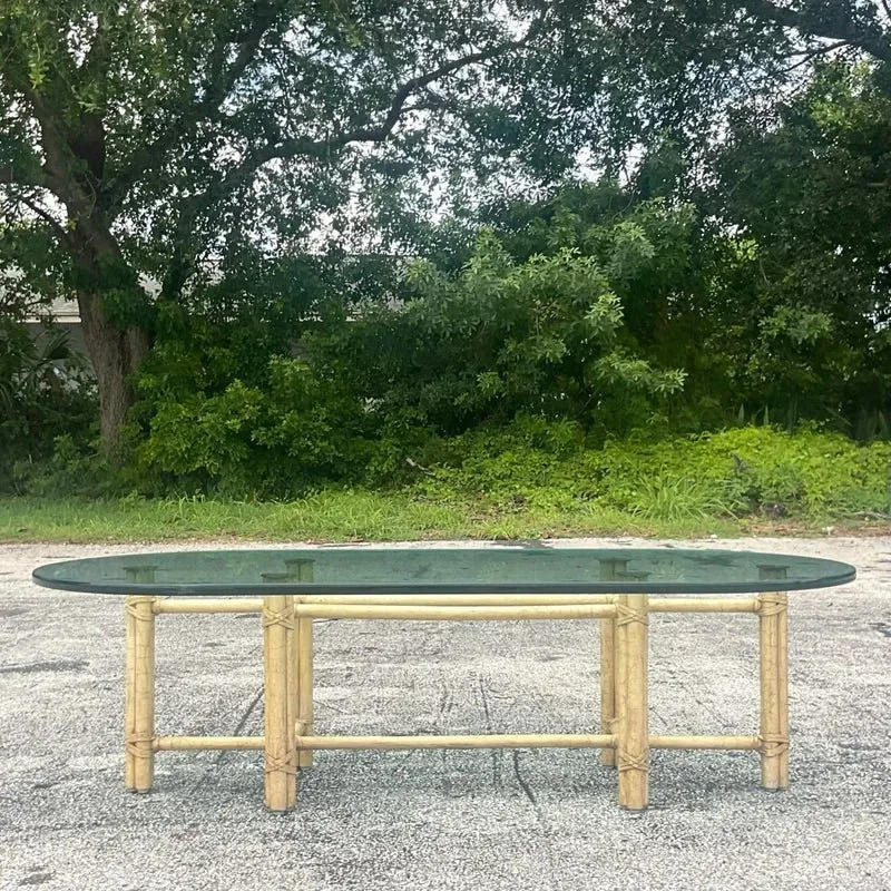 Late 20th Century Vintage Coastal Signed McGuire Coffee Table — additional photo 2