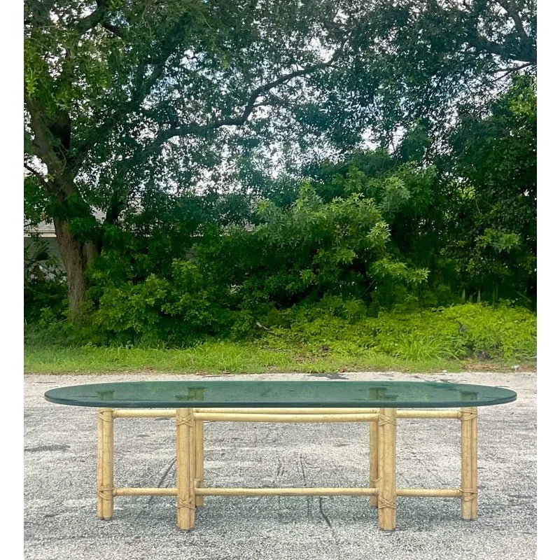 Late 20th Century Vintage Coastal Signed McGuire Coffee Table — additional photo 3