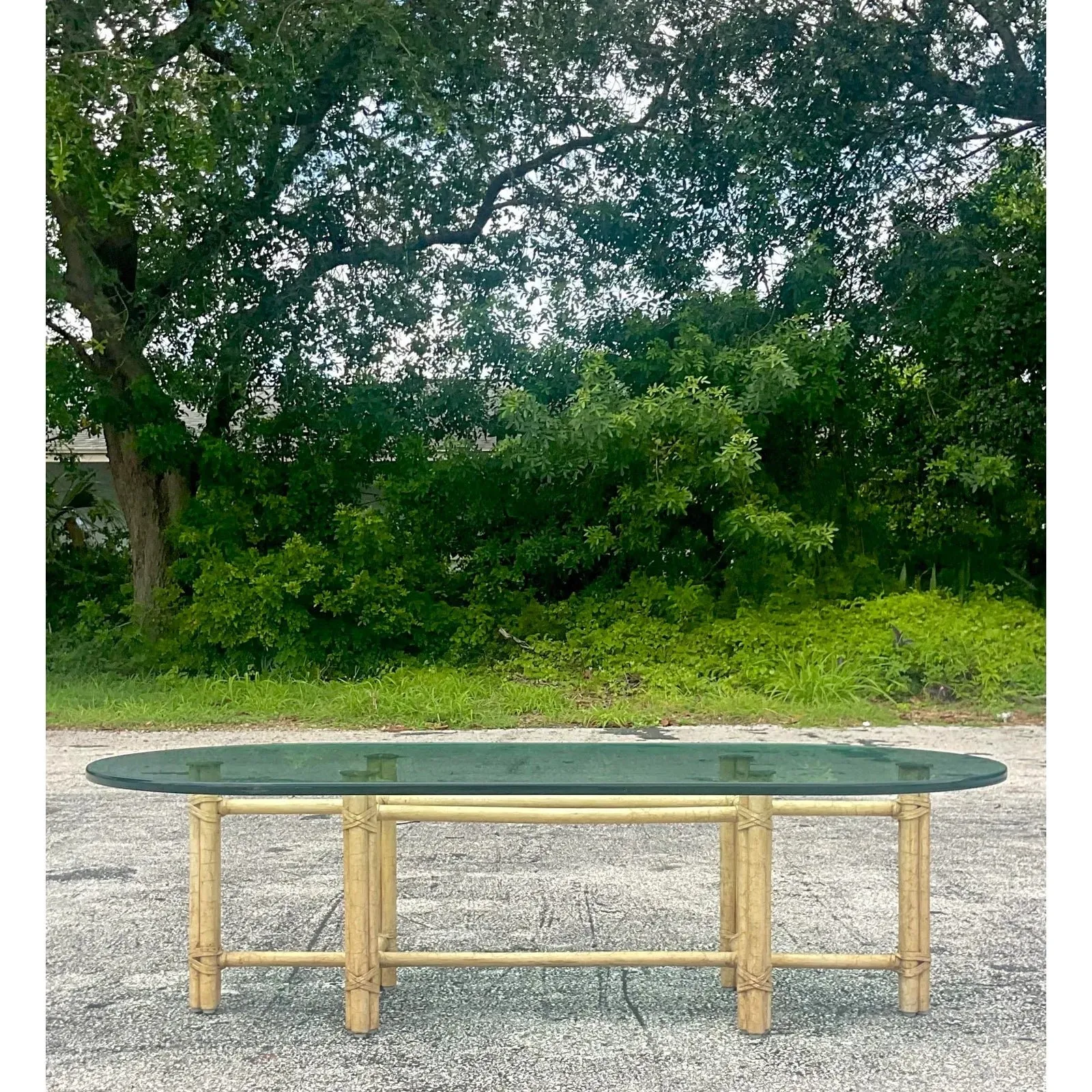 Late 20th Century Vintage Coastal Signed McGuire Coffee Table — additional photo 4