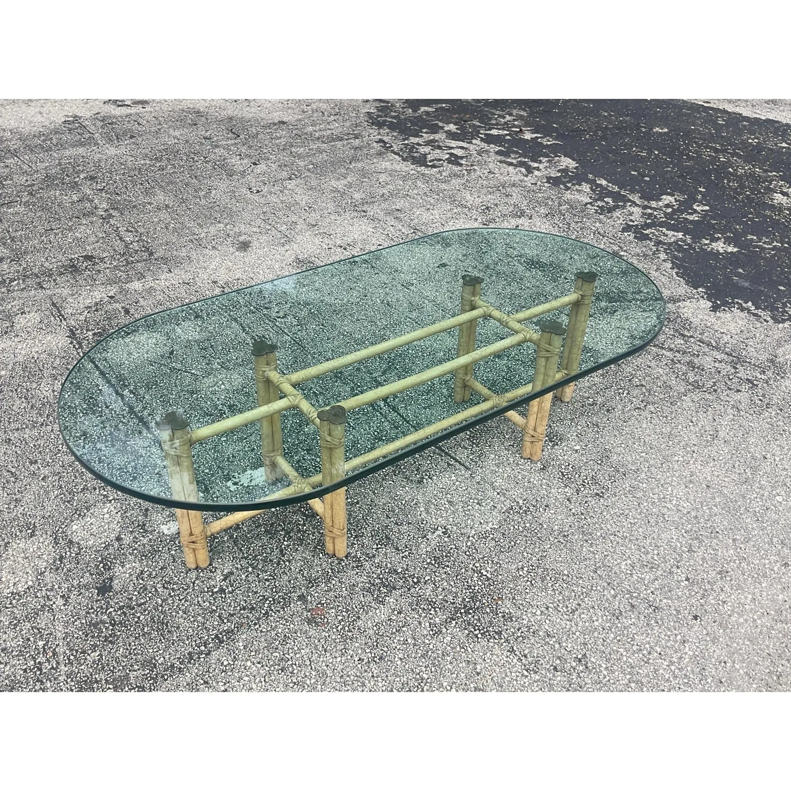 Late 20th Century Vintage Coastal Signed McGuire Coffee Table — additional photo 6