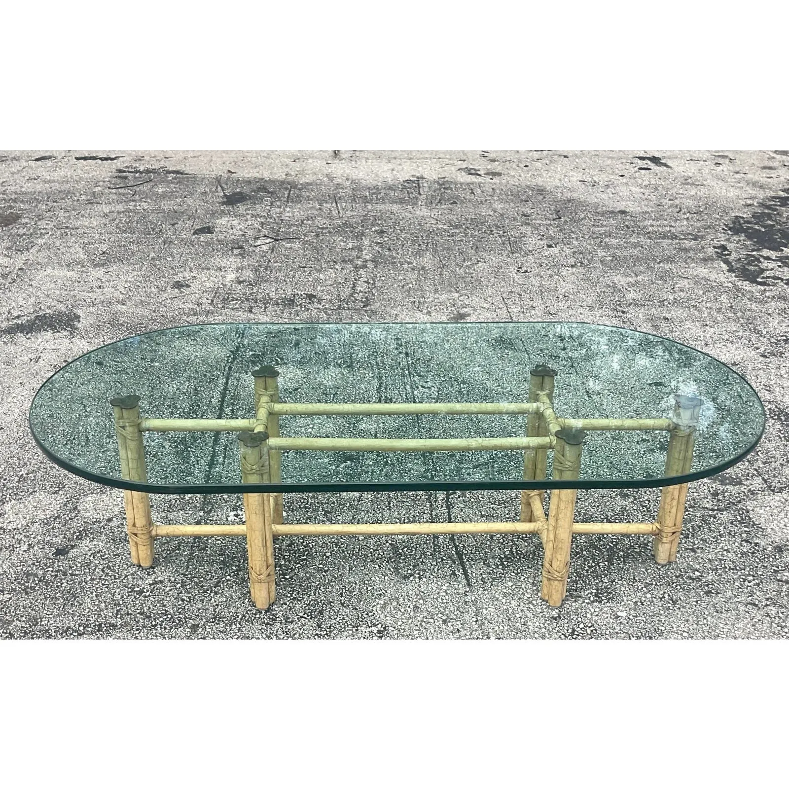 Late 20th Century Vintage Coastal Signed McGuire Coffee Table — additional photo 7