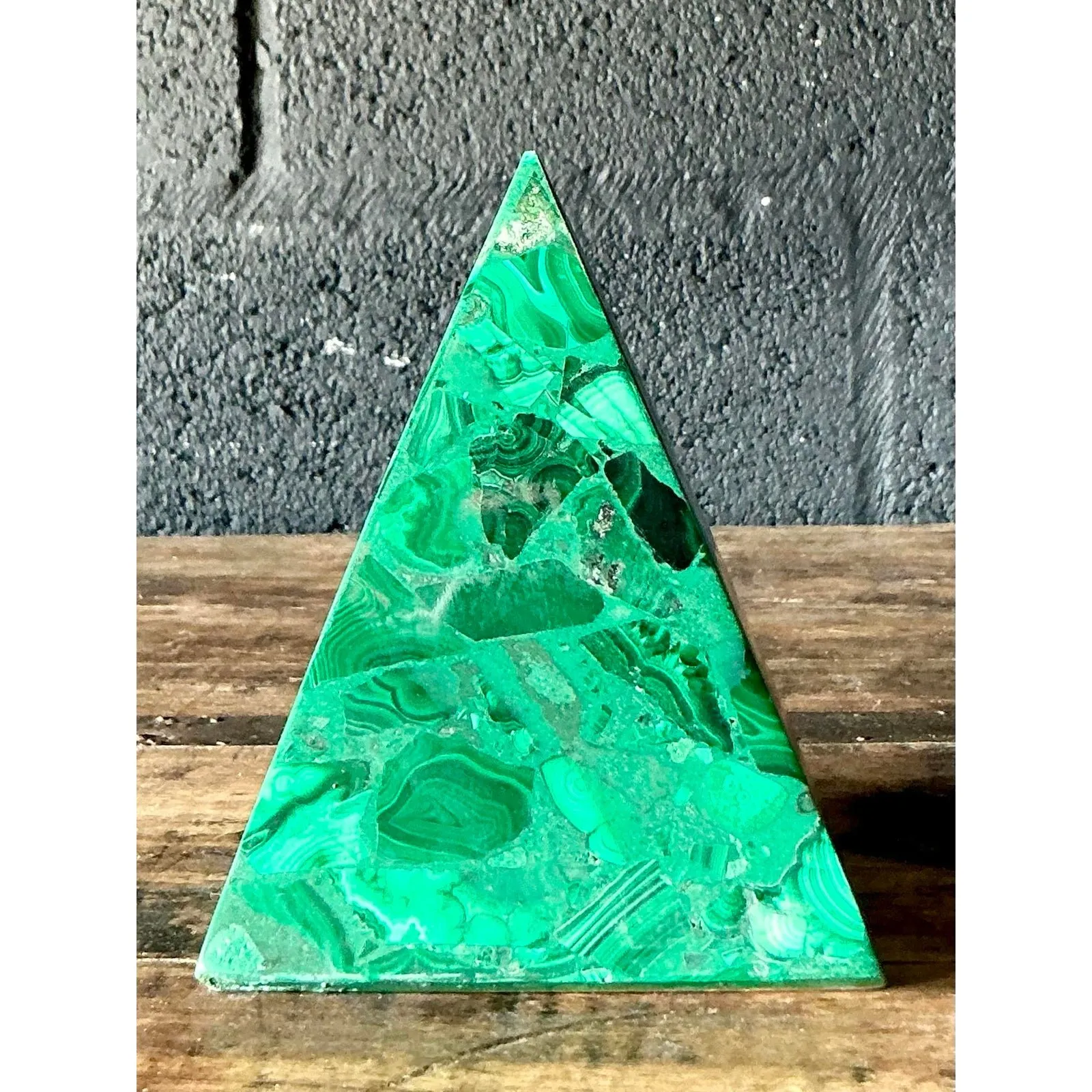 Vintage Boho Malachite Pyramids- a Pair — additional photo 4