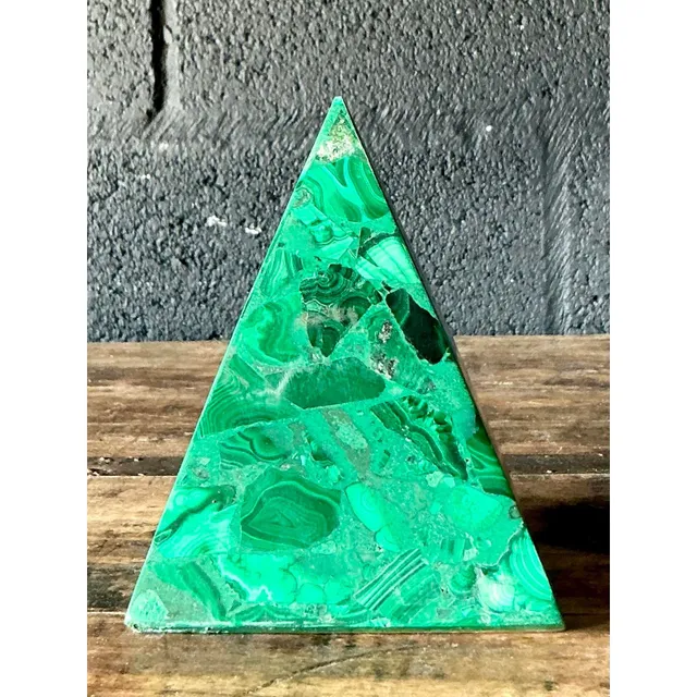Vintage Boho Malachite Pyramids- a Pair — additional photo 4