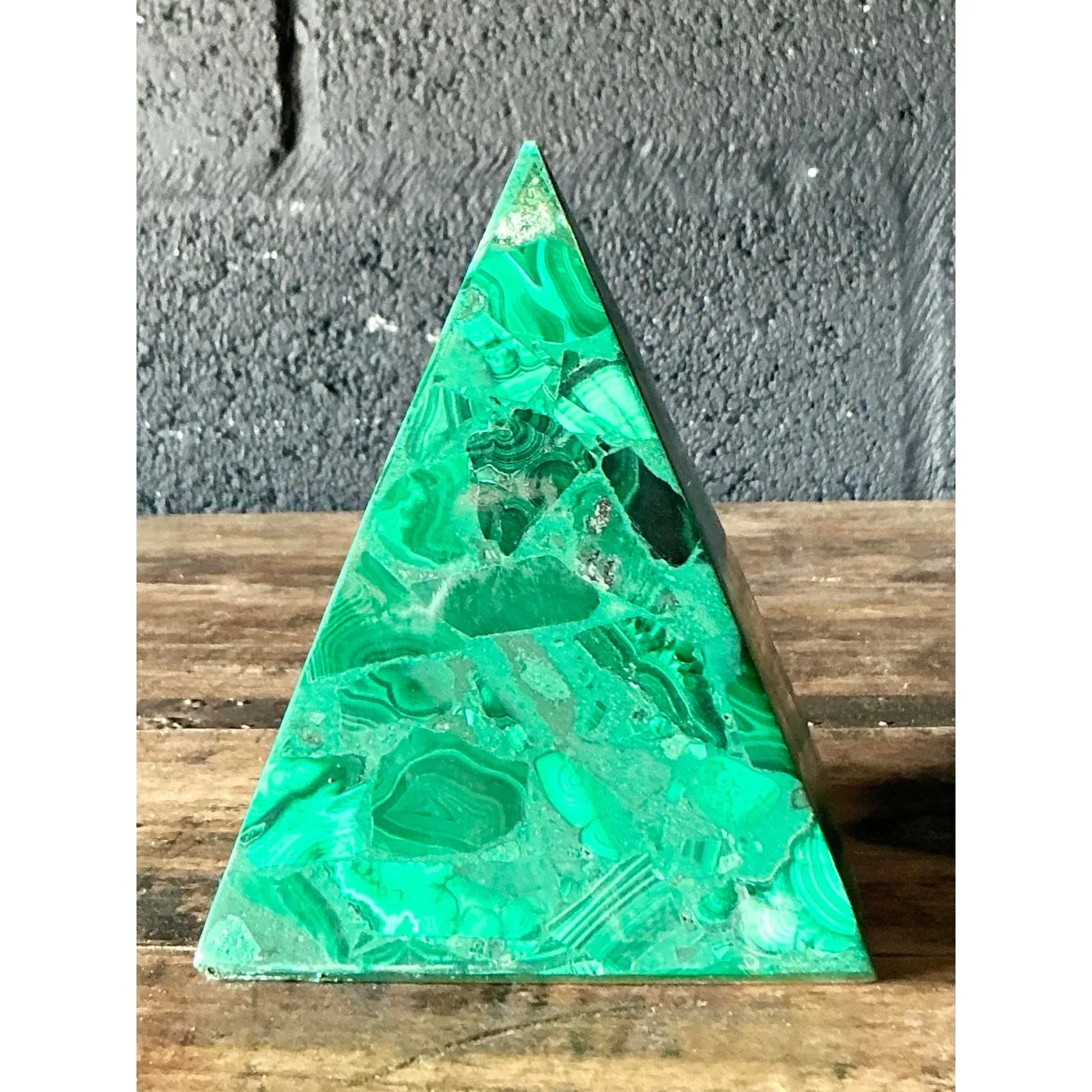 Vintage Boho Malachite Pyramids- a Pair — additional photo 5
