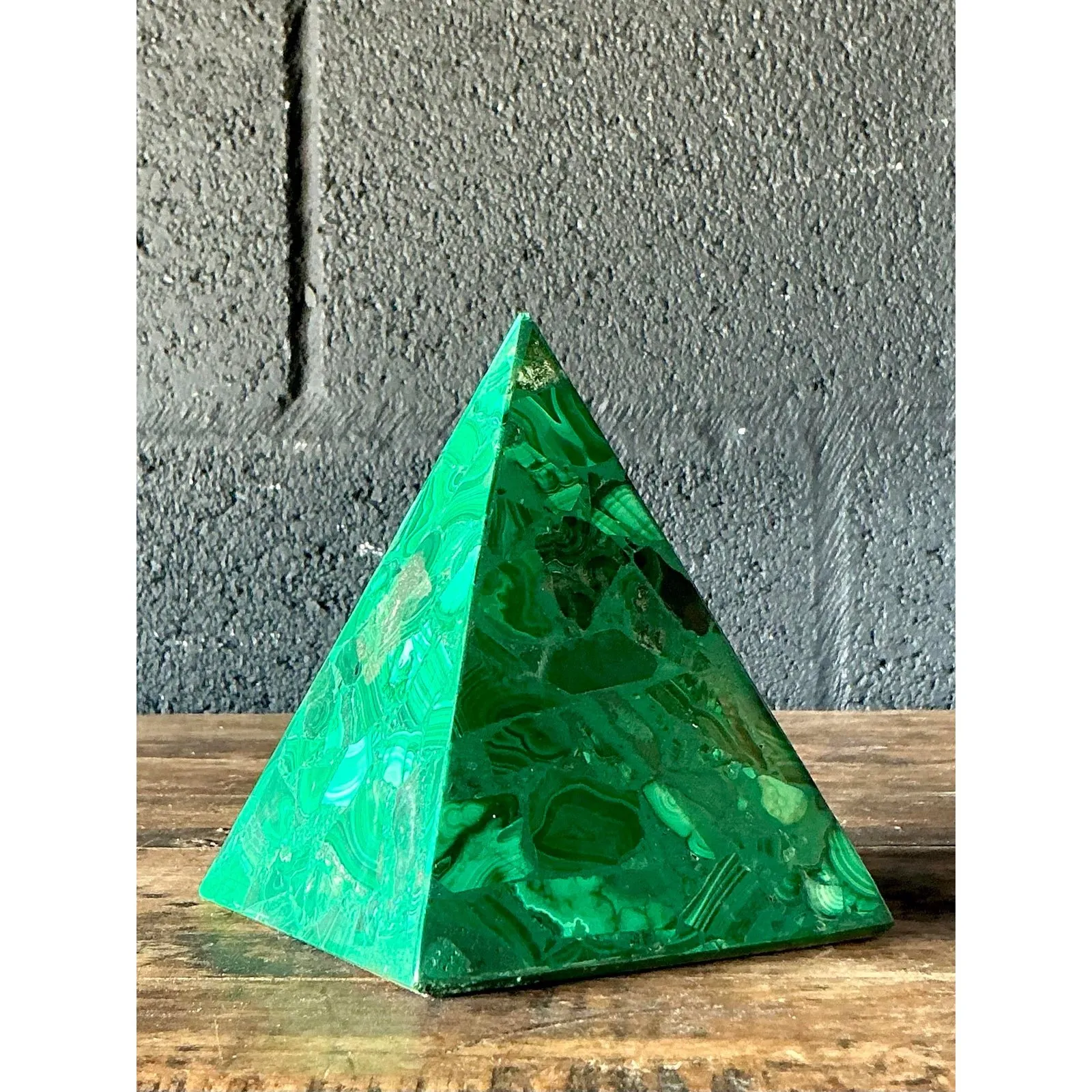 Vintage Boho Malachite Pyramids- a Pair — additional photo 6