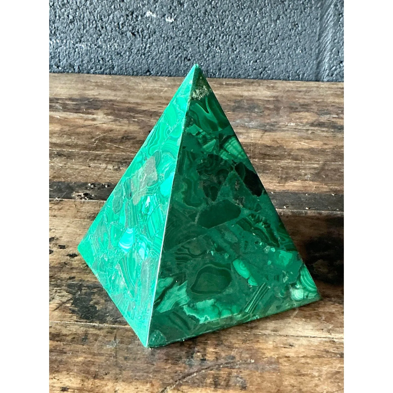 Vintage Boho Malachite Pyramids- a Pair — additional photo 7