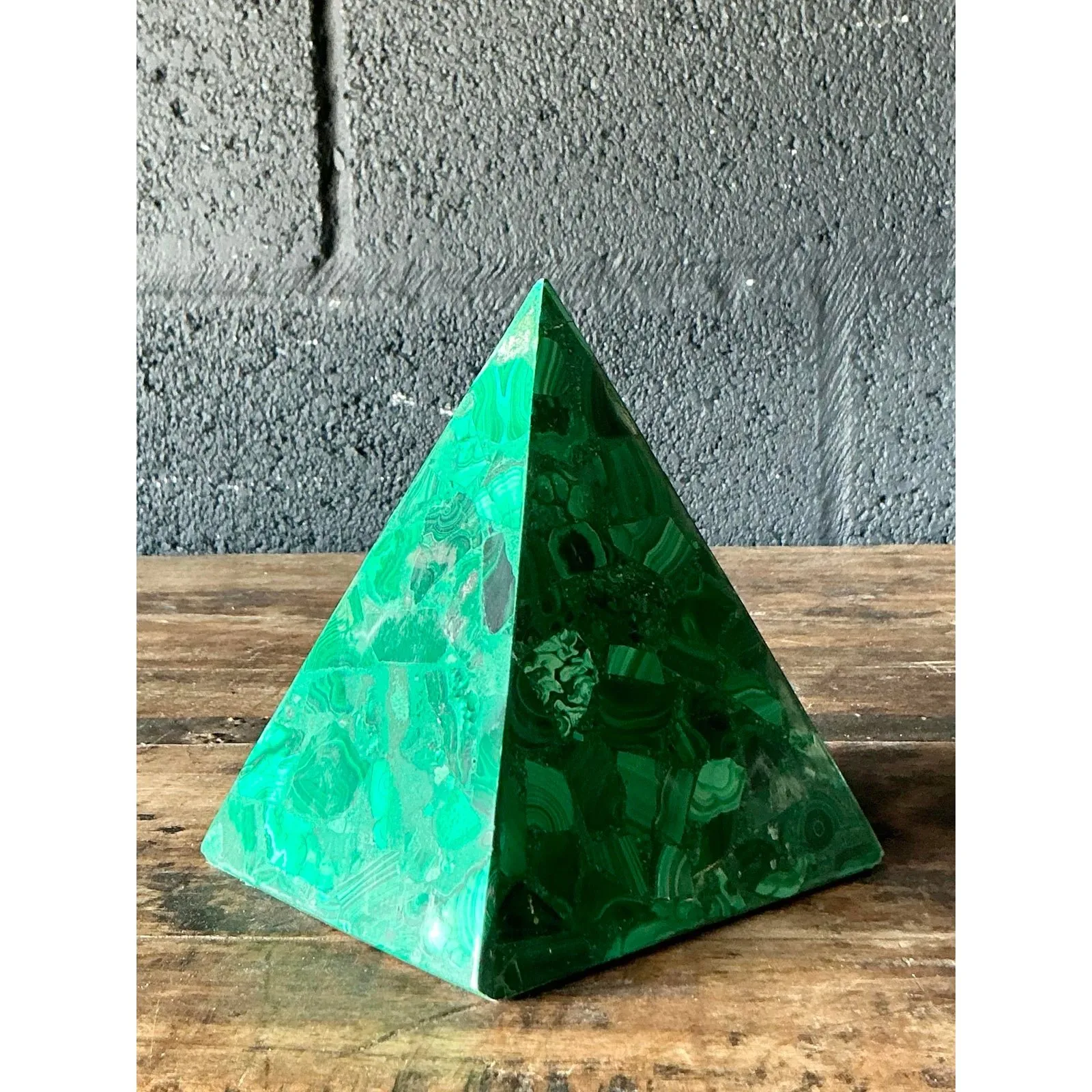 Vintage Boho Malachite Pyramids- a Pair — additional photo 8