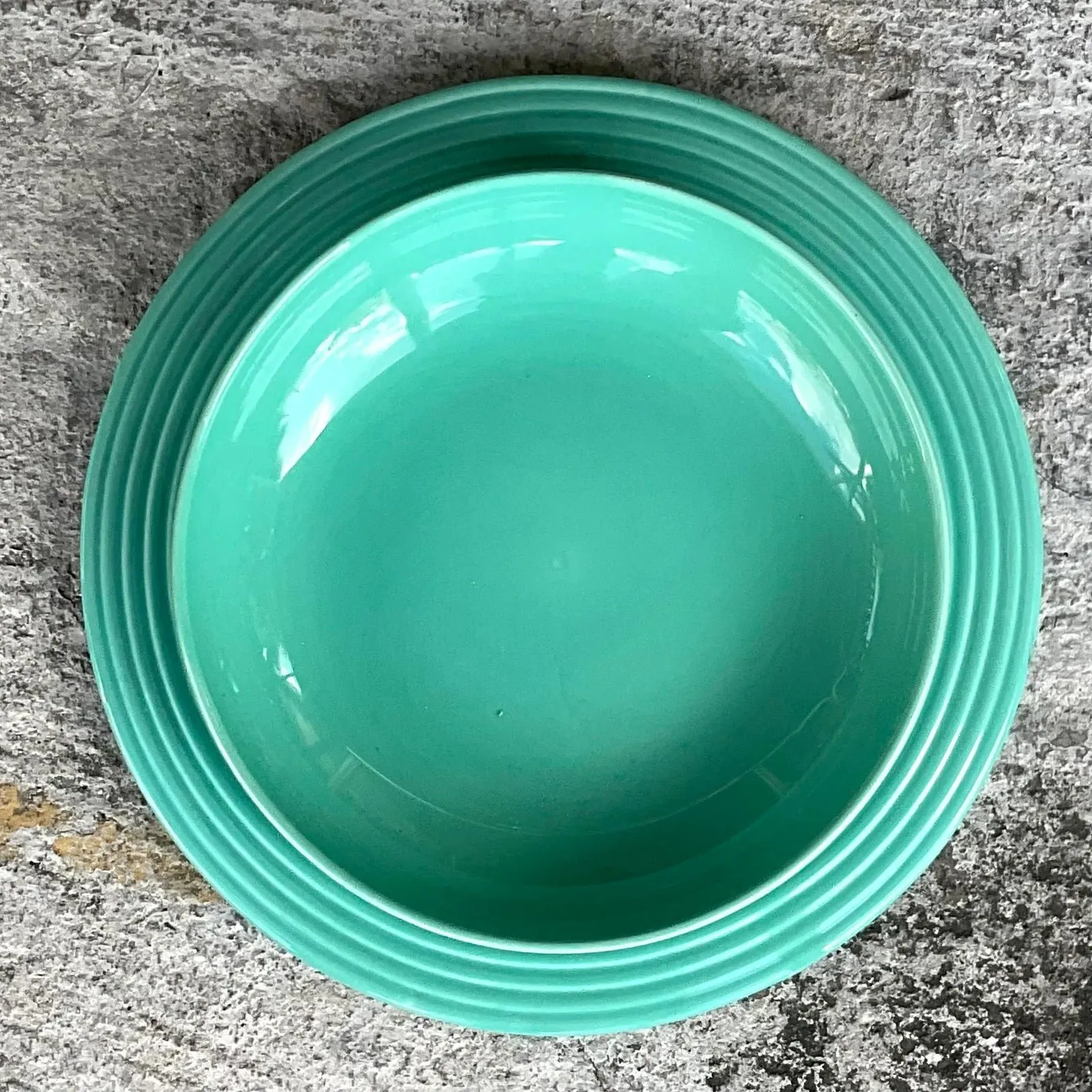 Vintage Boho Glazed Ceramic Platter and Bowl Serving Set- 2 Pieces — additional photo 7