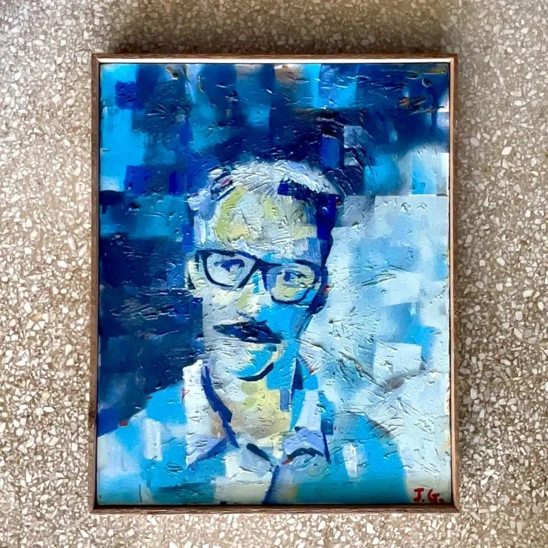 Vintage Boho Signed Original Oil Painting on Canvas — additional photo 1