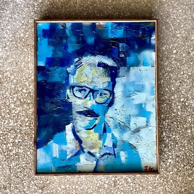 Vintage Boho Signed Original Oil Painting on Canvas — additional photo 2