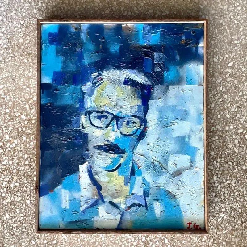 Vintage Boho Signed Original Oil Painting on Canvas — additional photo 5