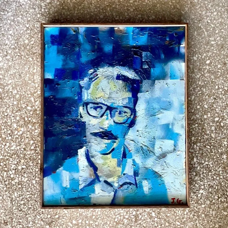 Vintage Boho Signed Original Oil Painting on Canvas — additional photo 6