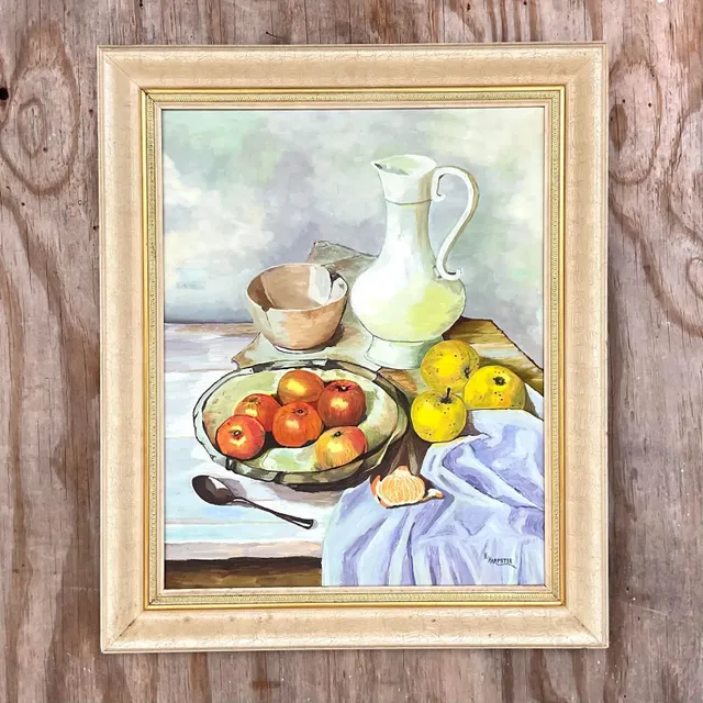 Vintage Realist Still Life Signed Original Oil Painting — additional photo 5