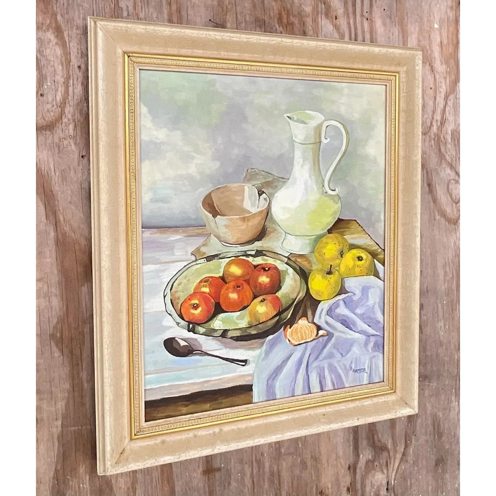 Vintage Realist Still Life Signed Original Oil Painting — additional photo 2