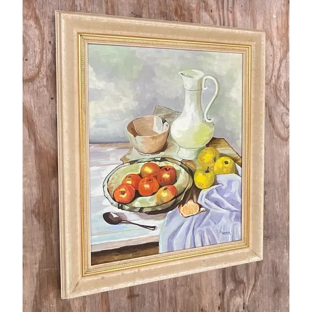 Vintage Realist Still Life Signed Original Oil Painting — additional photo 2