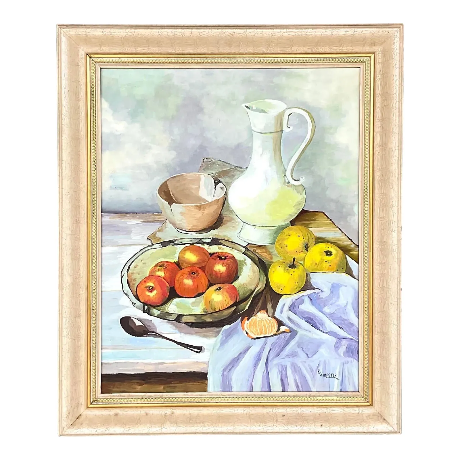 Vintage Realist Still Life Signed Original Oil Painting — additional photo 1