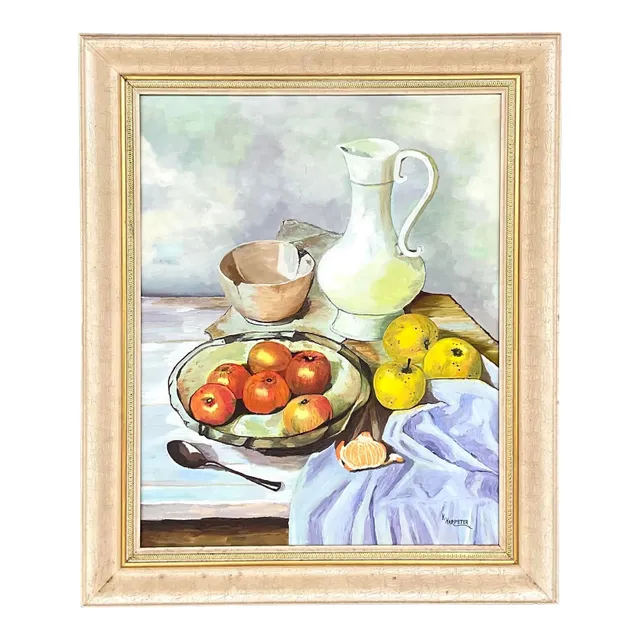 Vintage Realist Still Life Signed Original Oil Painting — additional photo 1
