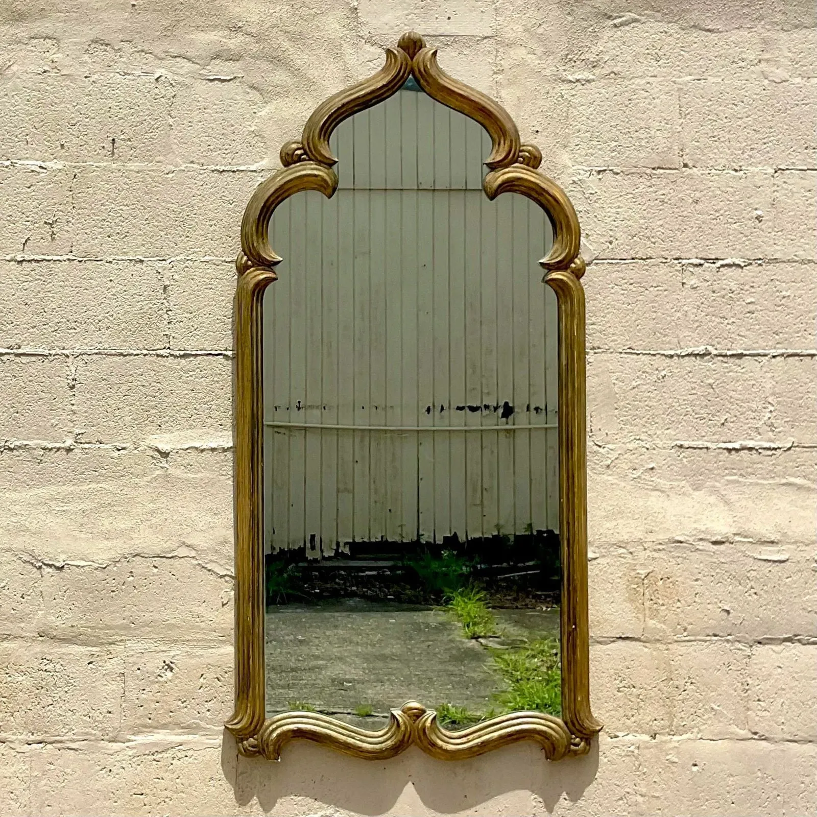 Late 20th Century Vintage Boho Temple Gilt Mirror — additional photo 8