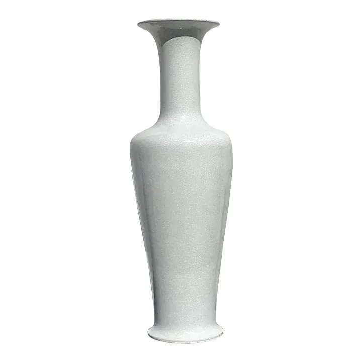 Vintage Alabaster Crackle Glaze Ceramic Vase