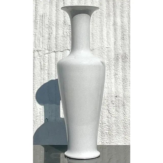 Vintage Alabaster Crackle Glaze Ceramic Vase — additional photo 8