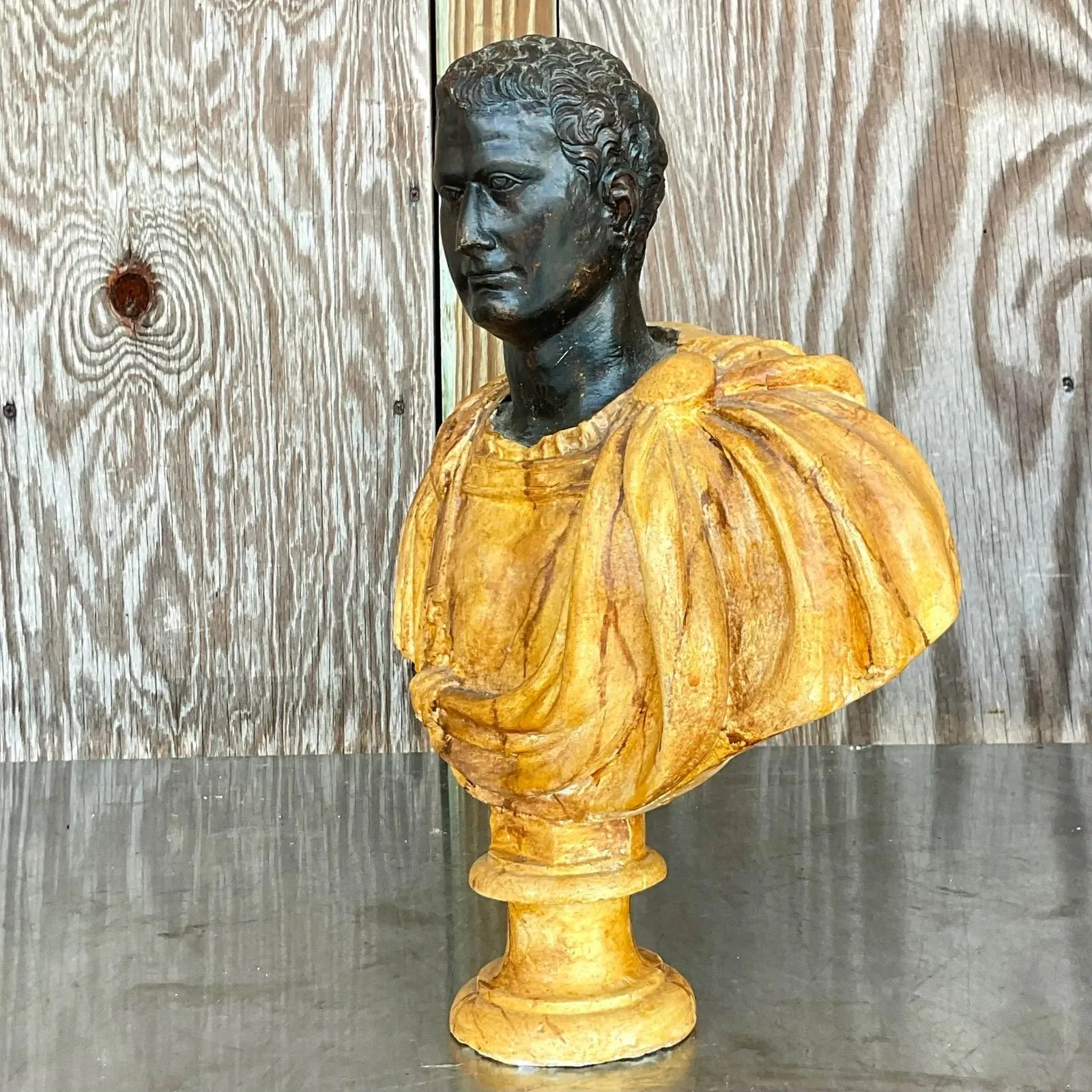 Vintage Neoclassical Faux Finished Plaster Bust — additional photo 7