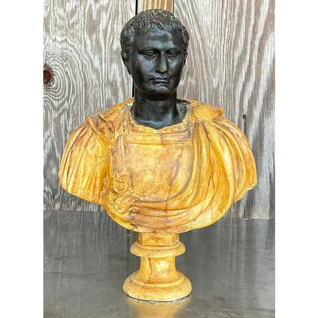 Vintage Neoclassical Faux Finished Plaster Bust — additional photo 2