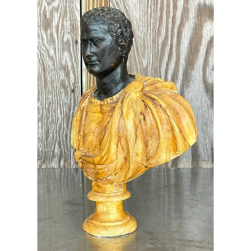 Vintage Neoclassical Faux Finished Plaster Bust — additional photo 5