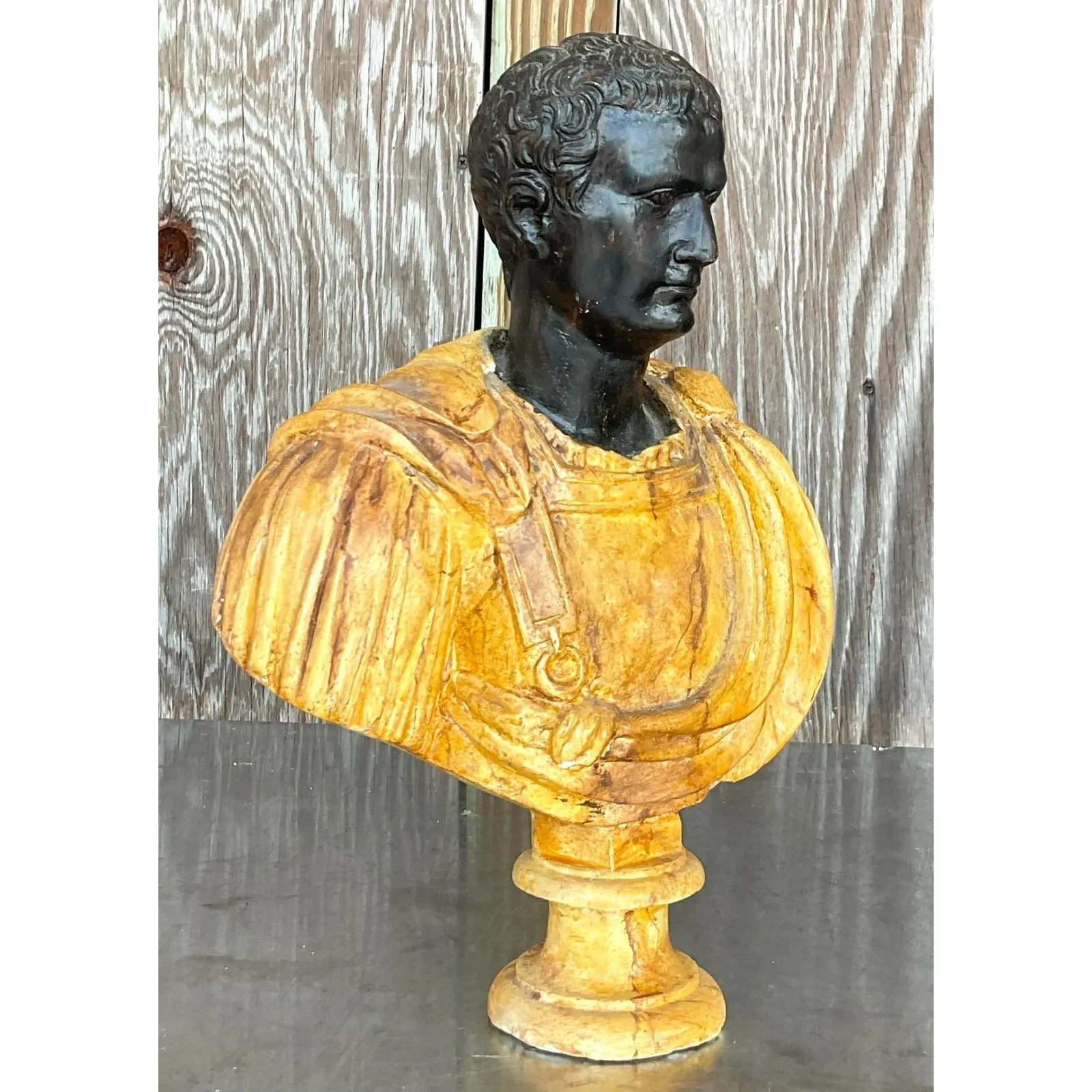 Vintage Neoclassical Faux Finished Plaster Bust — additional photo 4