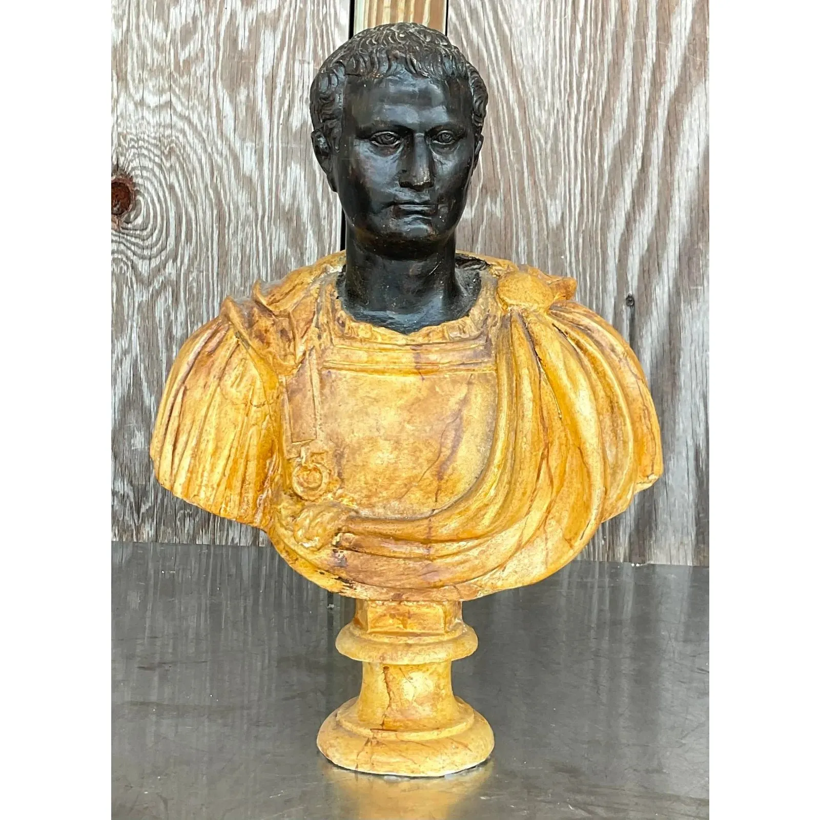 Vintage Neoclassical Faux Finished Plaster Bust — additional photo 3