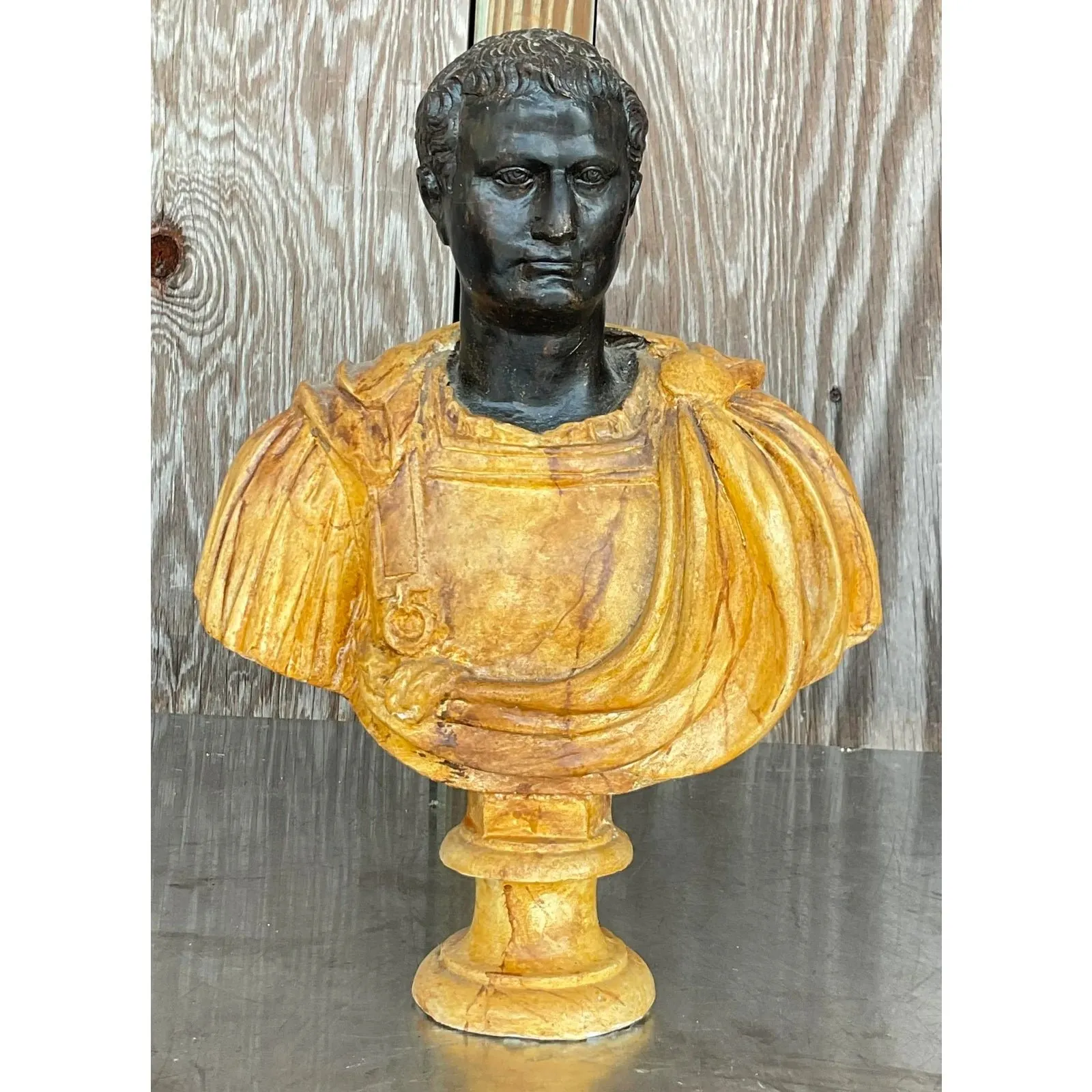 Vintage Neoclassical Faux Finished Plaster Bust — additional photo 1