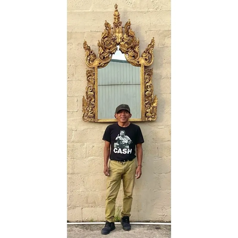 Vintage Boho Gilt Temple Mirror — additional photo 5