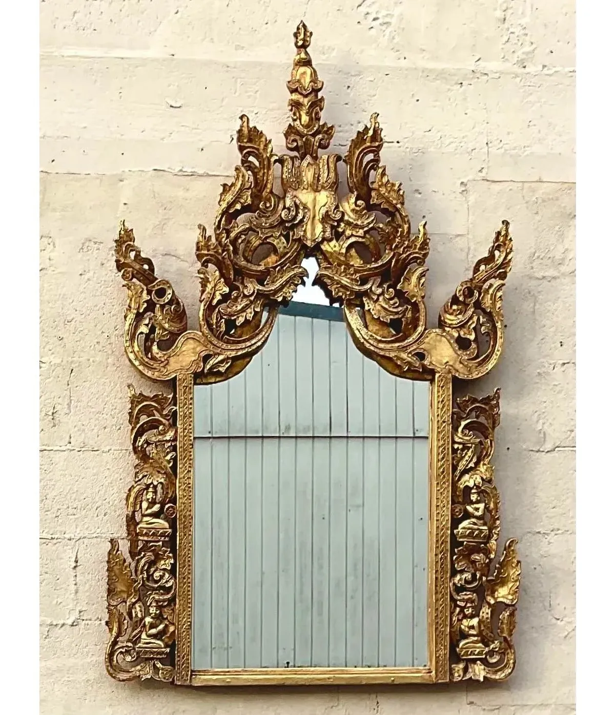 Vintage Boho Gilt Temple Mirror — additional photo 1