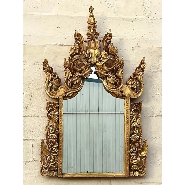 Vintage Boho Gilt Temple Mirror — additional photo 2