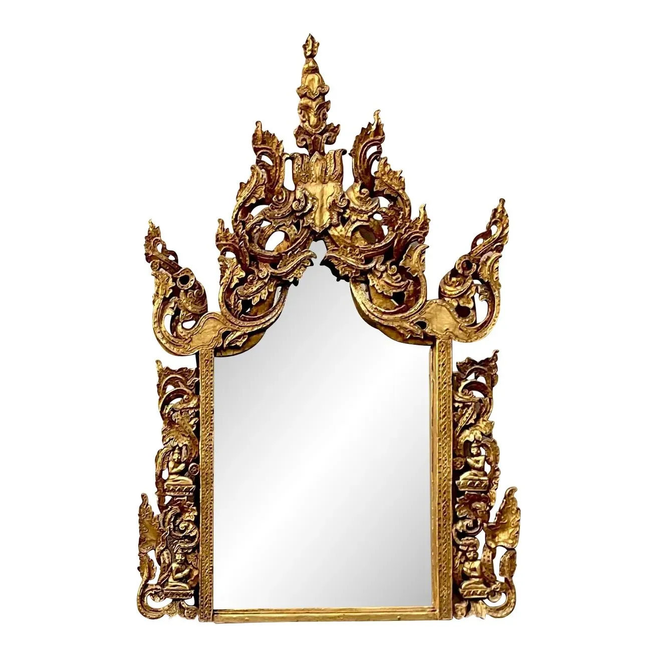 Vintage Boho Gilt Temple Mirror — additional photo 1