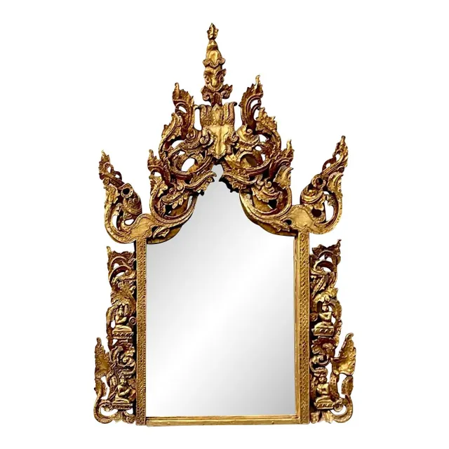 Vintage Boho Gilt Temple Mirror — additional photo 1