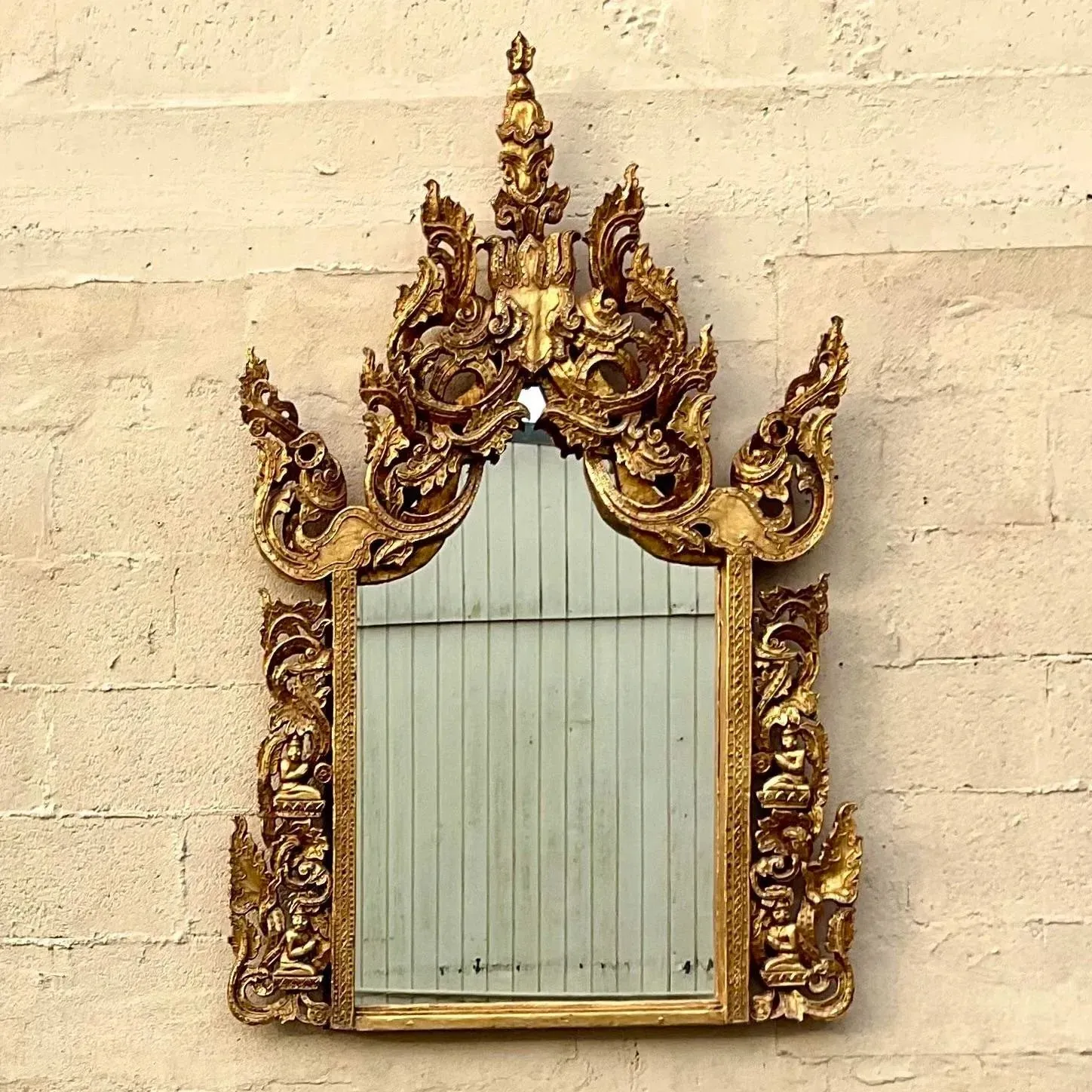 Vintage Boho Gilt Temple Mirror — additional photo 3