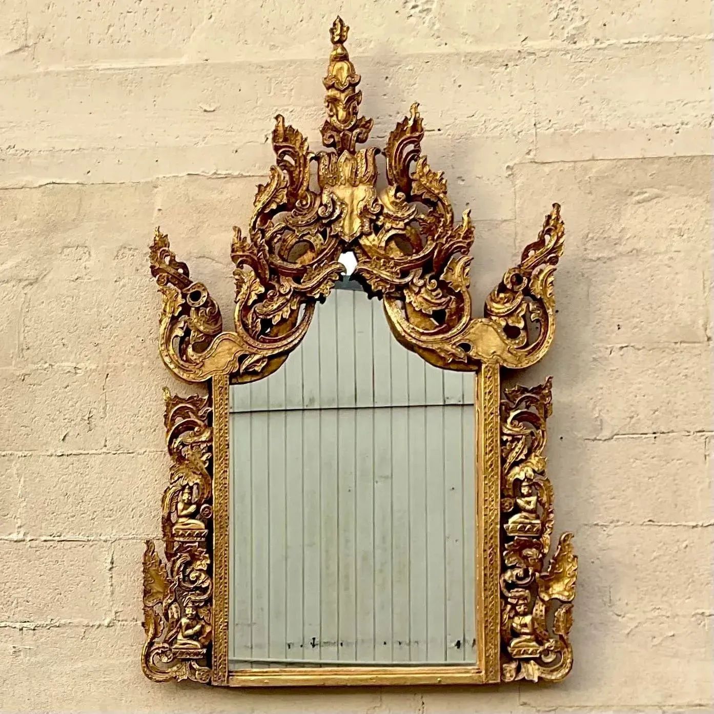 Vintage Boho Gilt Temple Mirror — additional photo 6