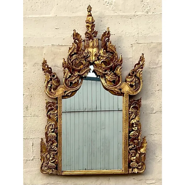 Vintage Boho Gilt Temple Mirror — additional photo 4