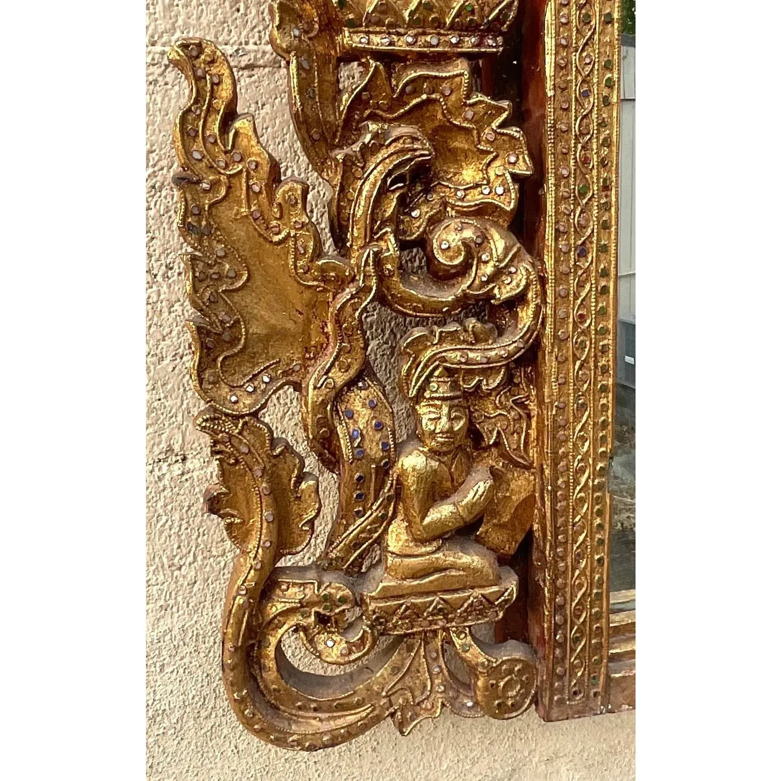 Vintage Boho Gilt Temple Mirror — additional photo 7