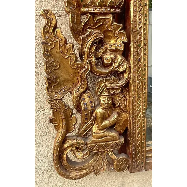 Vintage Boho Gilt Temple Mirror — additional photo 7