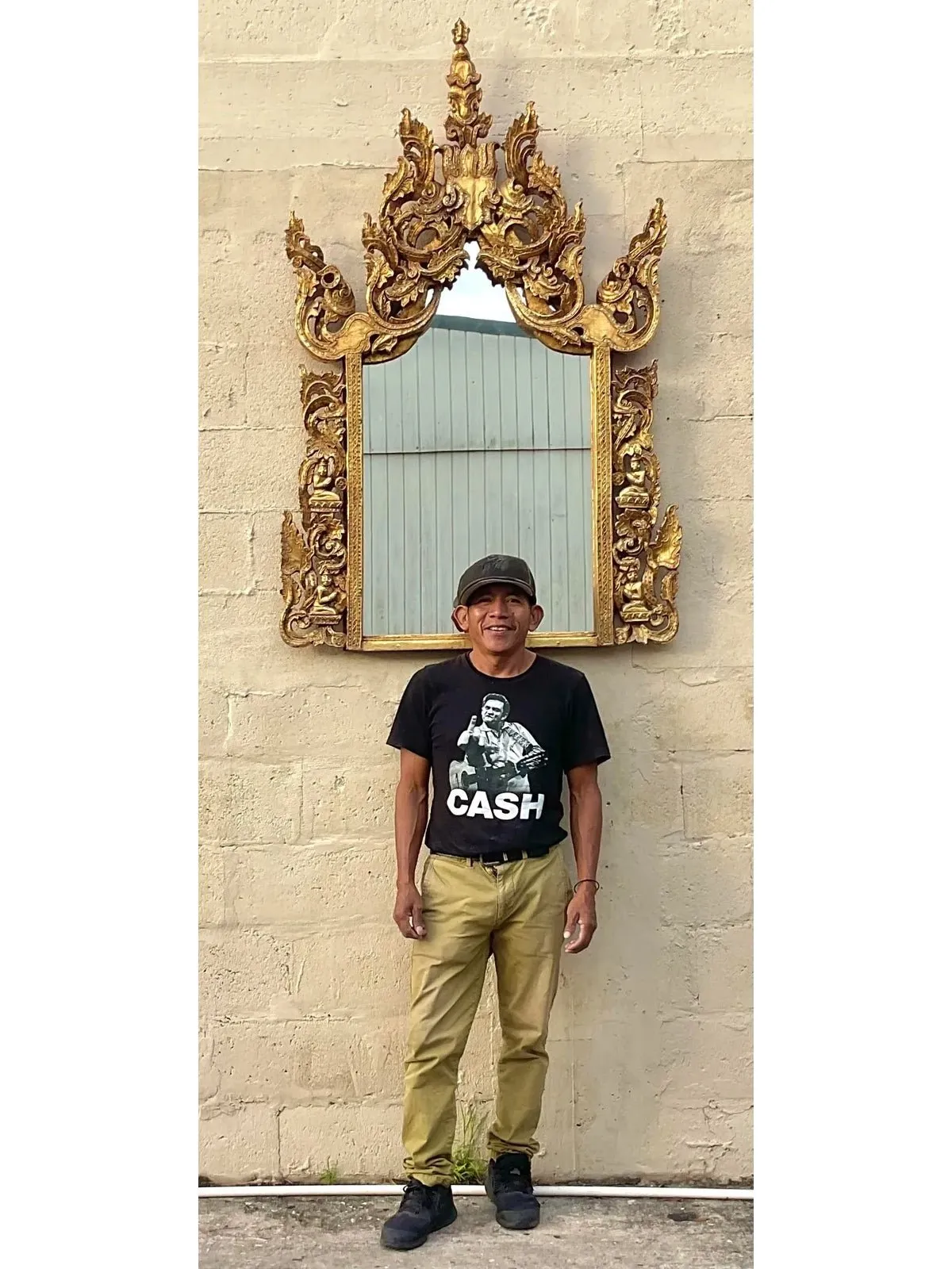 Vintage Boho Gilt Temple Mirror — additional photo 7